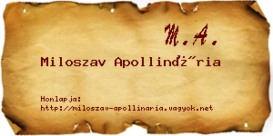 Miloszav Apollinária névjegykártya